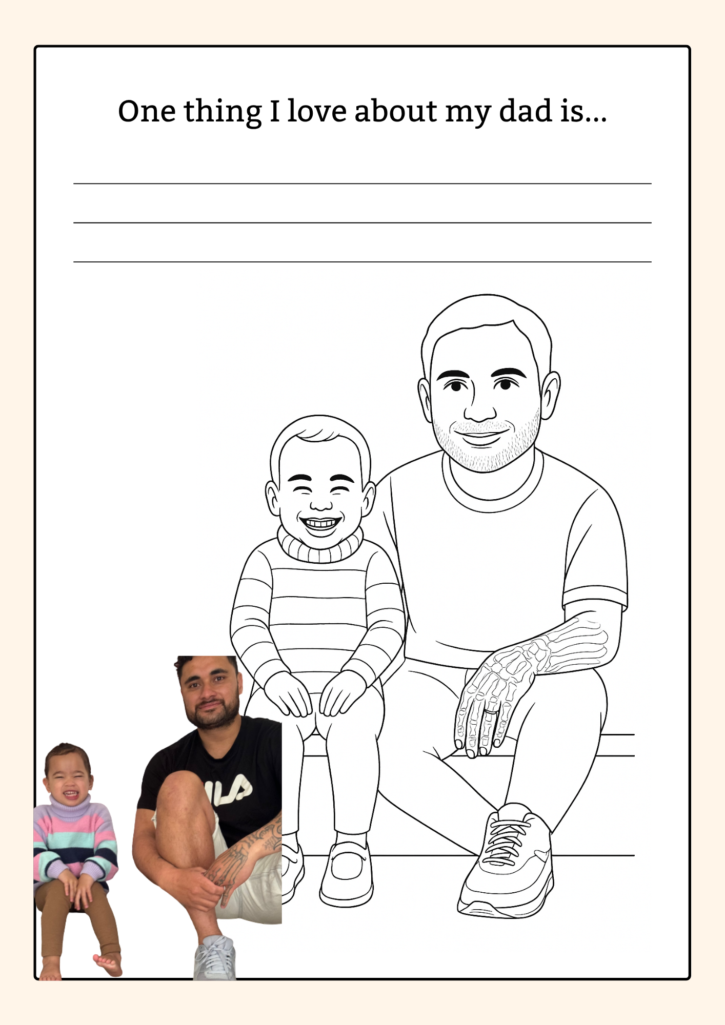 Personalised Colouring & Writing Book – Father's Day