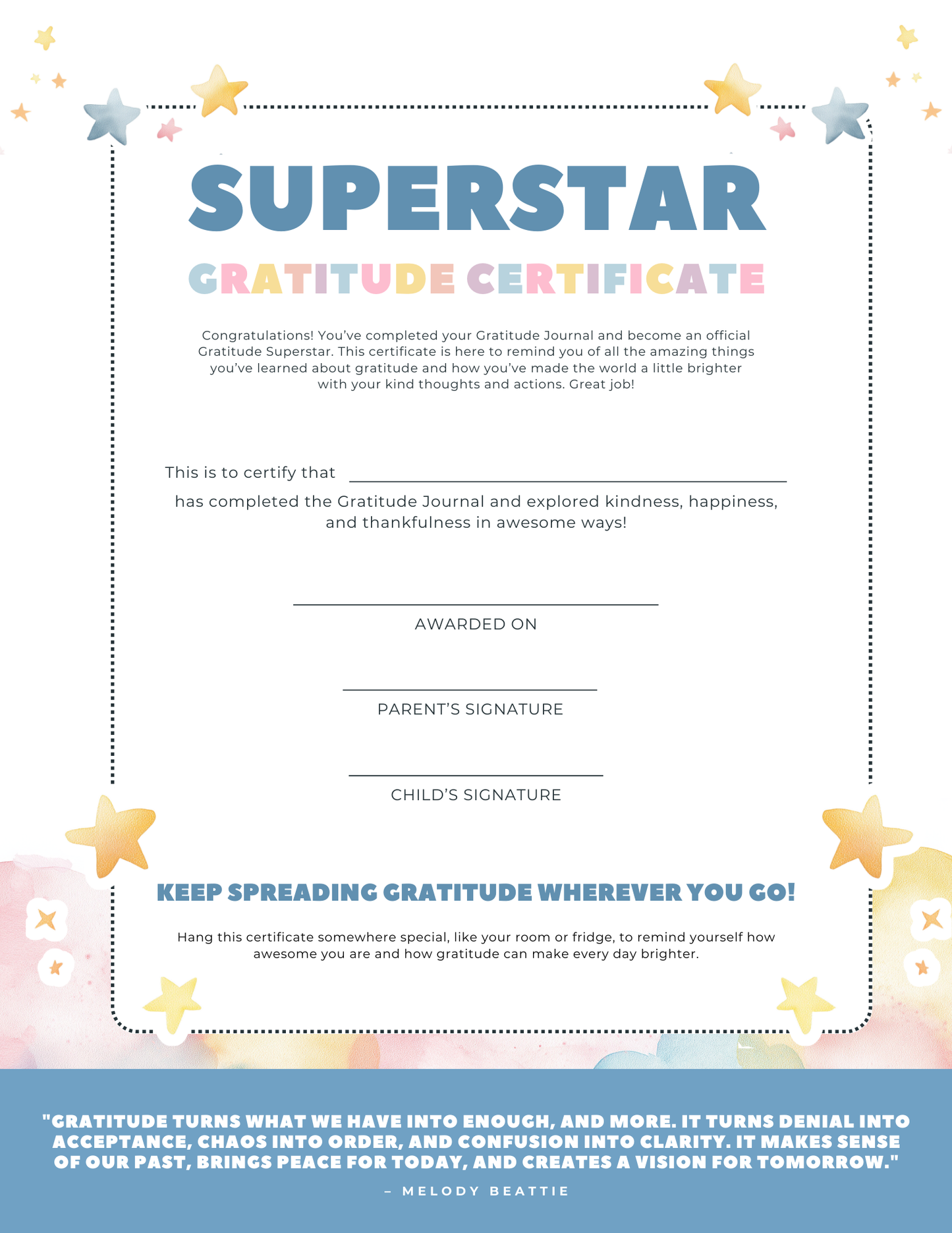 My Gratitude Journal for Kids