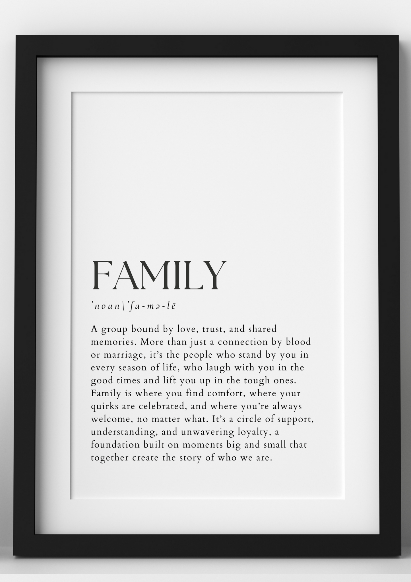 Whānau / Family Noun Print – Ready-Made (Instant Download or Framed)