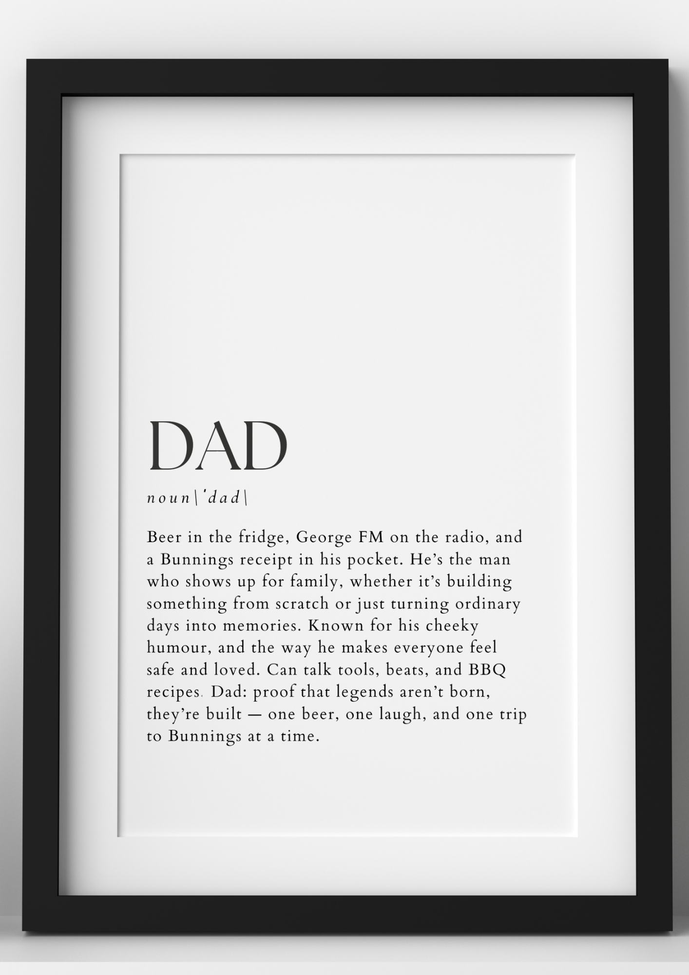 Personalised Definition Print – Custom Written, Digital or Framed Gift