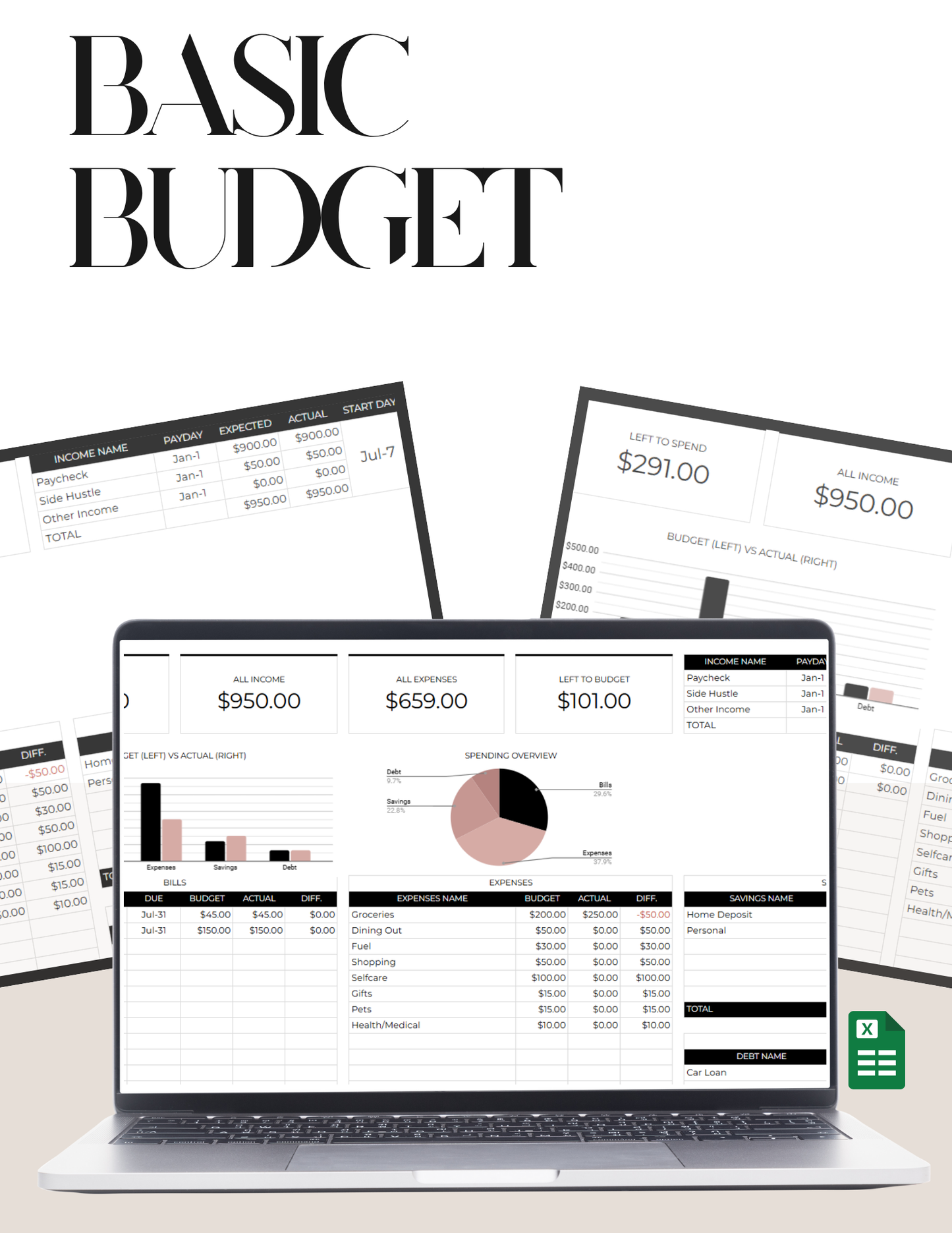 Basic Budget Spreadsheet – Personal Budget Tracker (Google Sheets)