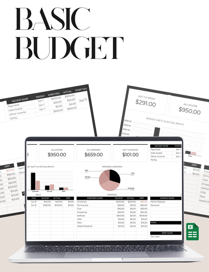Basic Budget Spreadsheet – Personal Budget Tracker (Google Sheets)