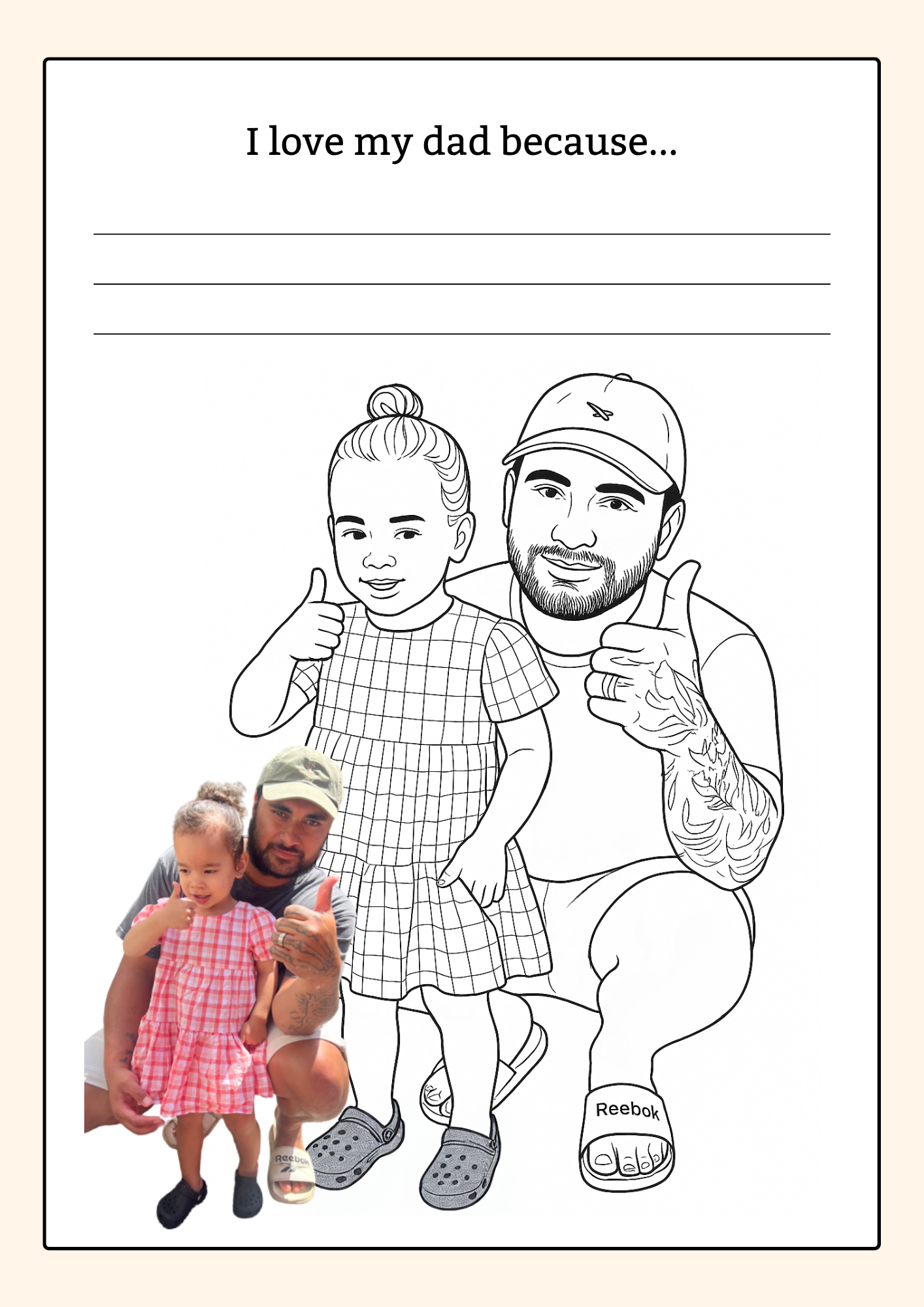 Personalised Colouring & Writing Book – Father's Day
