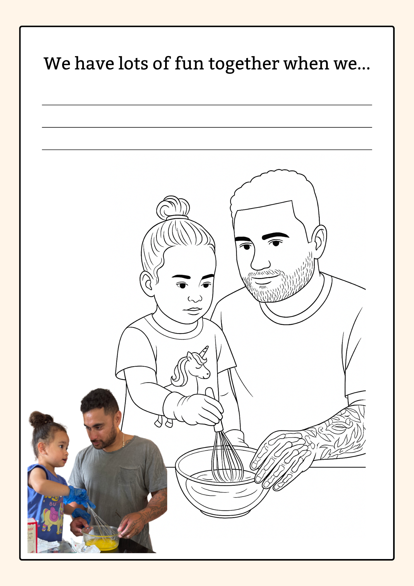 Personalised Colouring & Writing Book – Father's Day