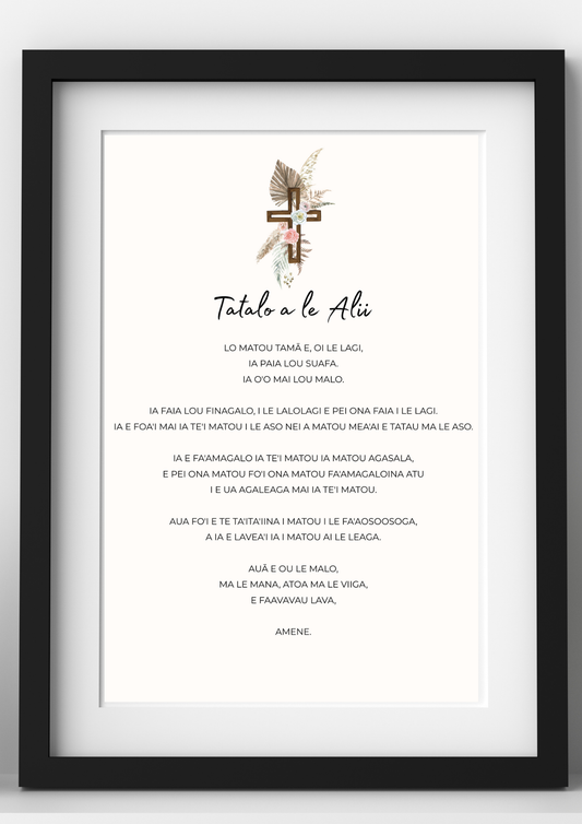 Tatalo a le Alii – Samoan Lord’s Prayer | A3 Digital Print