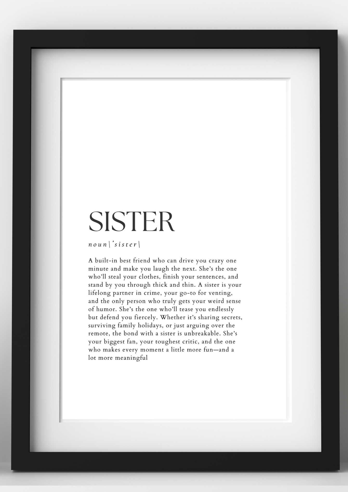 Personalised Definition Print – Custom Written, Digital or Framed Gift